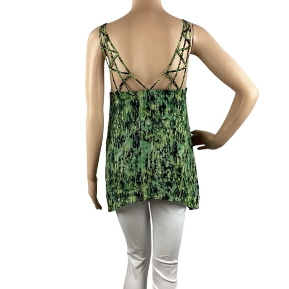 BCBGMaxAzria Bakar Caged Silk Tank Top Size S Green - Picture 5 of 7